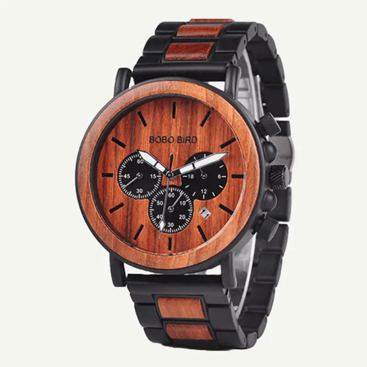 Multifunctional Wooden Quartz Watch