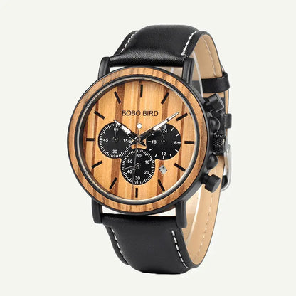 Multifunctional Wooden Quartz Watch